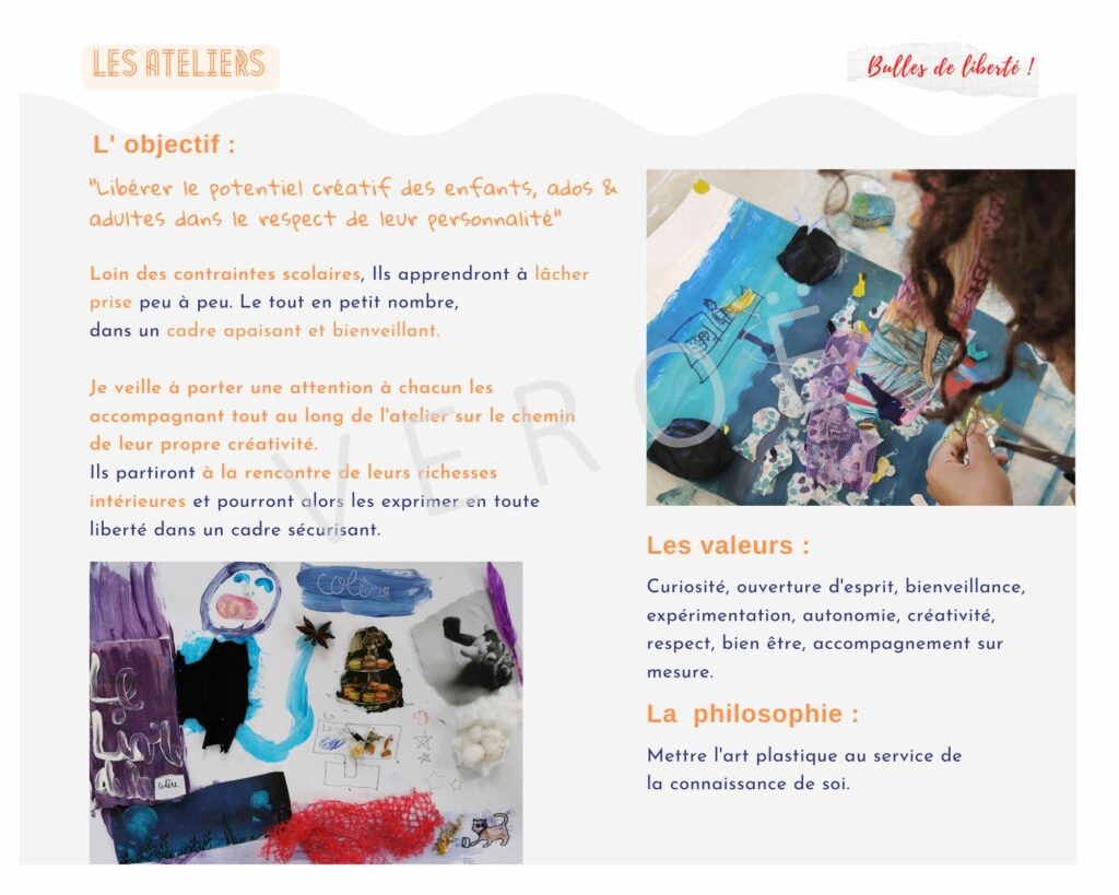 VEROE Ateliers d'arts plastiques & expression de soi : "Bulles de liberté !" VEROE Ateliers d'arts plastiques & expression de soi : "Bulles de liberté !"