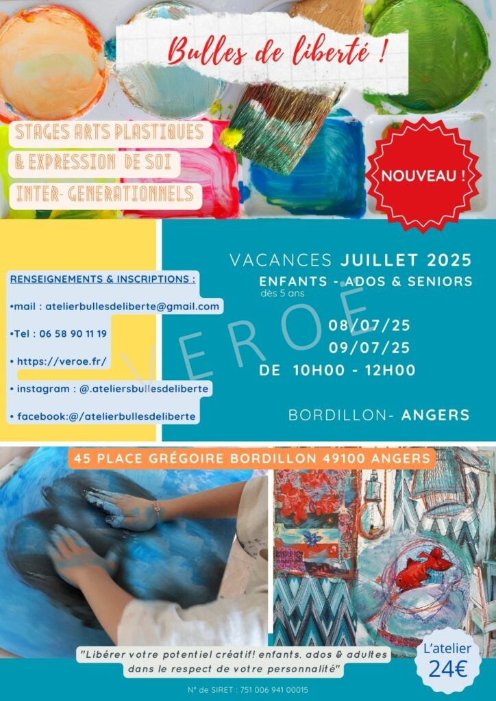 VEROE Ateliers d'arts plastiques & expression de soi : "Bulles de liberté !" VEROE Ateliers d'arts plastiques & expression de soi : "Bulles de liberté !"
